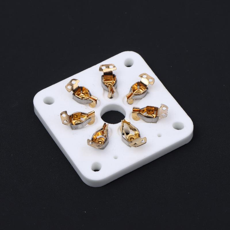 Panel Chassis Mount 7Pin Ceramic Vacuum Tube Socket For FU19 FU29 FU32 6C3 Vintage Tube Audio Amplifier Accessories
