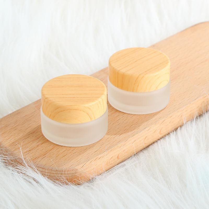 Set of 3 Glass Cream Jar Portable Refillable Empty Cream Small Bottles Containers, Containers, Cases, Travel-Size (50g)