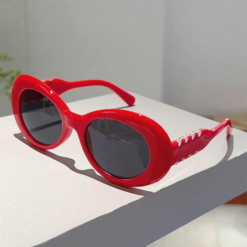 Oval Sunglasses Women  Stylish Gradient Multi-color Korean Style Casual Shades Trendy Luxury Brand Design Sun Glasses