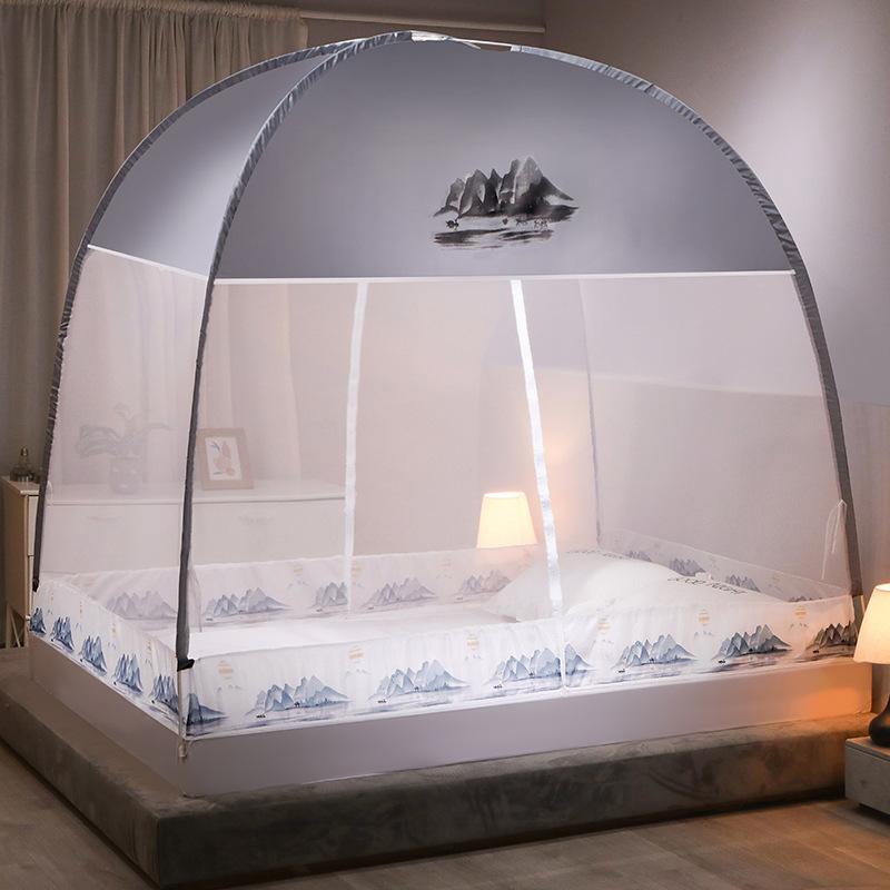 2022 Installation-free Yurt Mosquito Net Dust Top Household Encryption Thickened Student Dormitory Mosquito Net