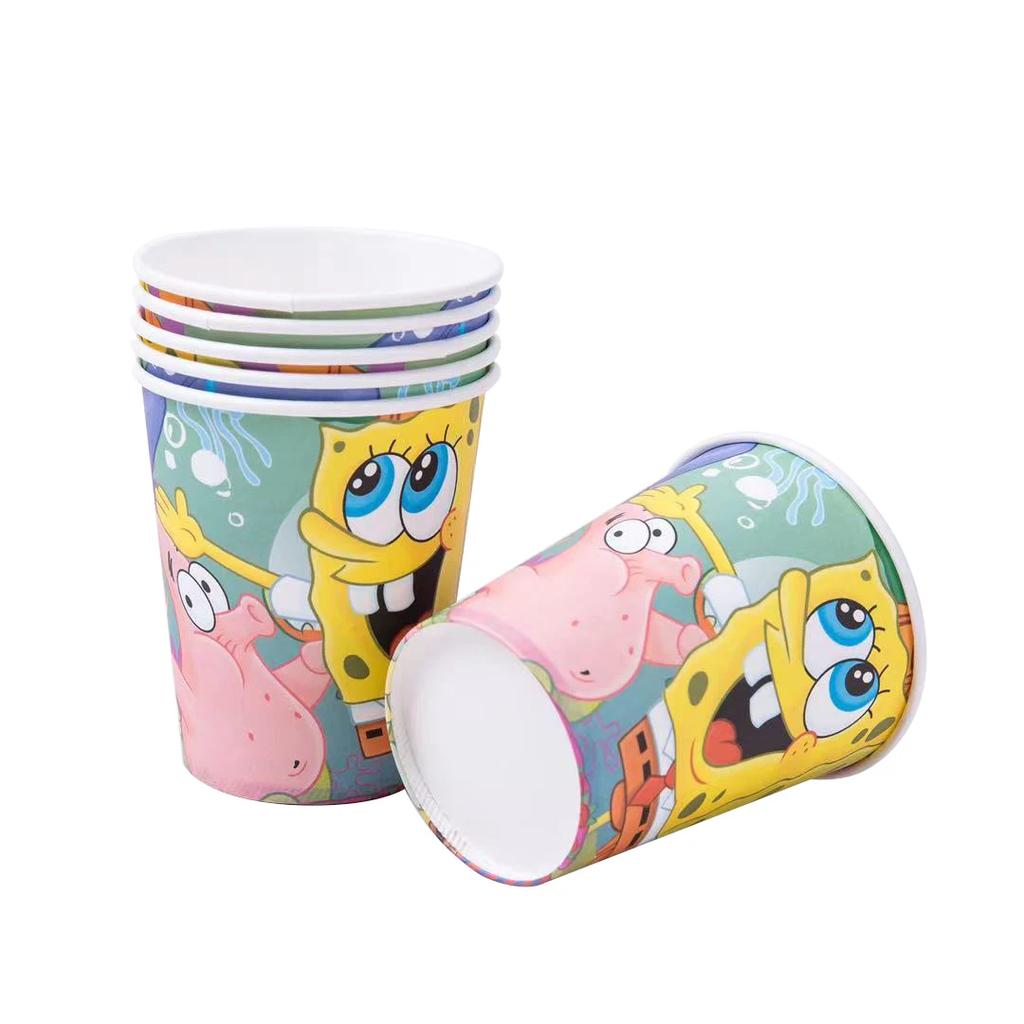 Sponge-Bob Birthday Party Decoration For Kids Toy Aluminum Foil Latex Balloon Cartoon Tableware Event Supplies Banner Backdrops