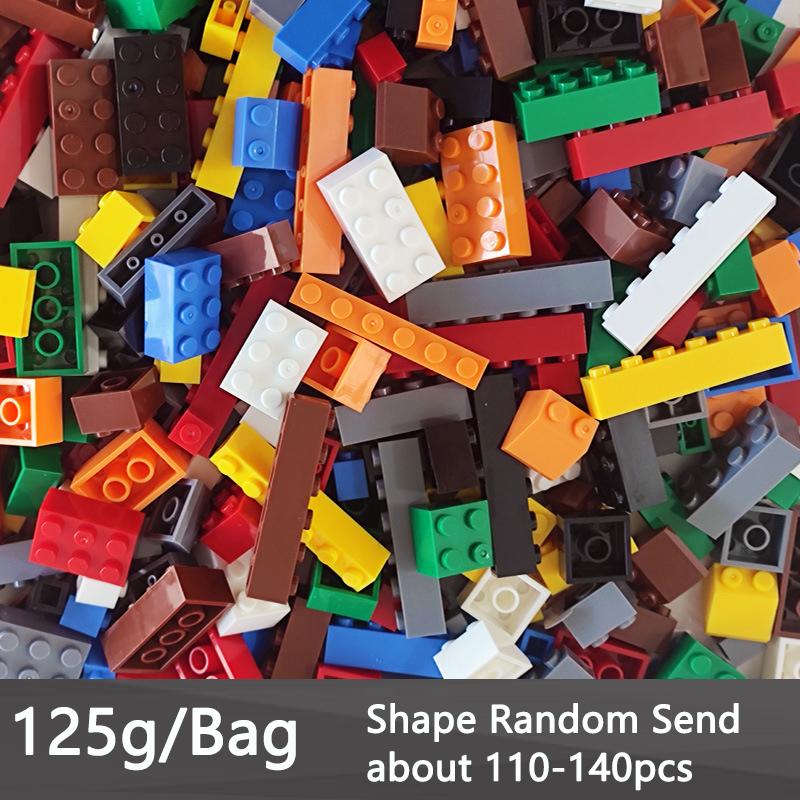 125G/Beutel Bunte Bausteine in zufälliger Form, 110-140 Stück DIY Steckbausteine Kinderspielzeug Pädagogisches Konstruktionsspielzeug