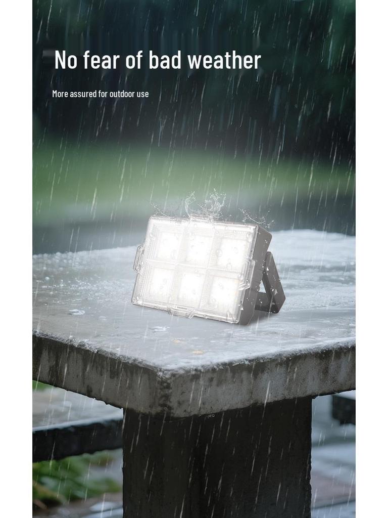 Portable Outdoor Full-Screen Handheld Lamp: Long Battery, Rainproof, Multifunctional Camping Light