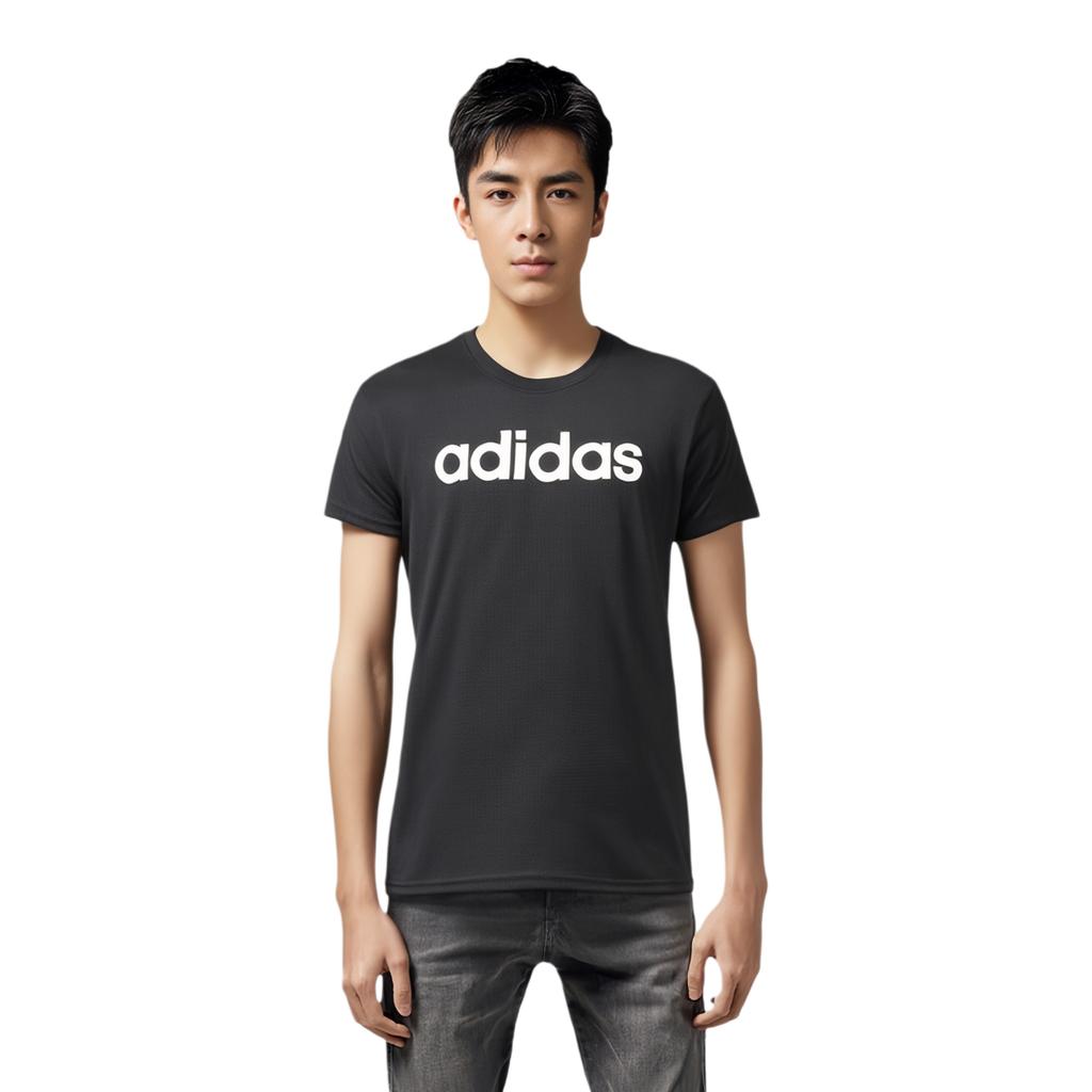 adidas Neo M Ce Melange Tee Fashion Round Neck Comfortable Short Sleeve T-Shirt Men Tops Black CV6966