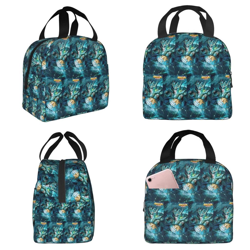 Anime Knights Of The Zodiac Dragon Shiryu Insulated Lunch Bag for Kids School Cooler Thermal Food Box Tote Lunch Boxes Container