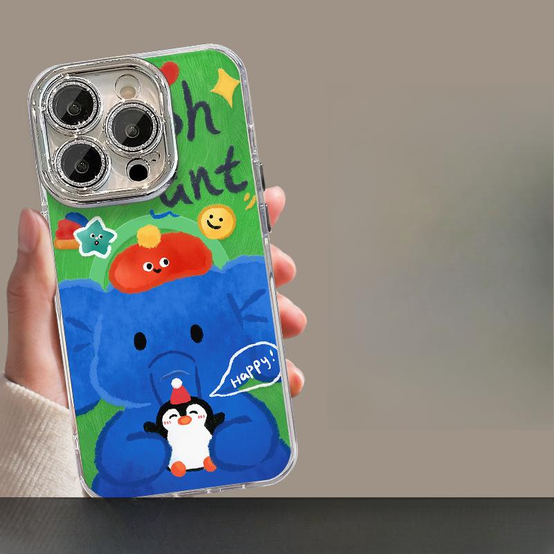 

Магнитная подставка «Слон» подходит для чехла для телефона Apple 16promax 15, экрана «Перо» 14, милой масляной живописи 13, защитной пленки для объектива 11 iPhone 11 Pro Max