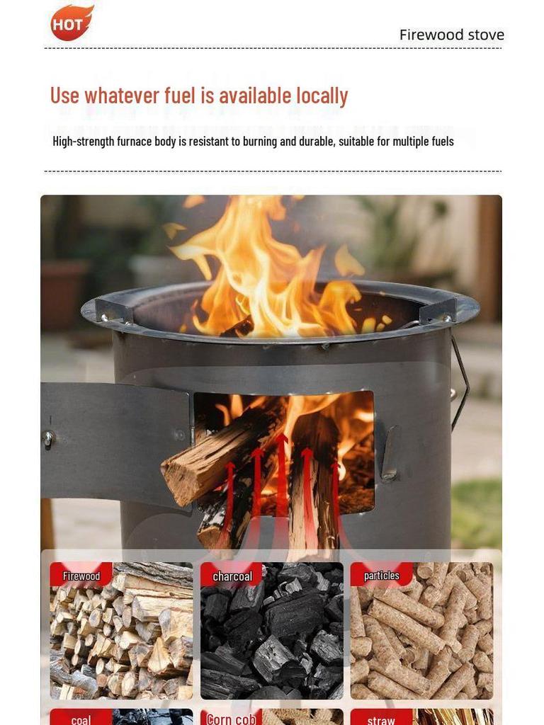 Portable Multi-Functional Wood Stove: Outdoor Fire Pit & Tea Brewer