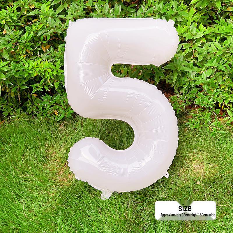 White Number Balloons for Kids' First Birthday Party Decorations