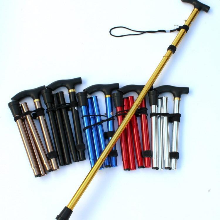 Custom Folding Adjustable Mobility Aids Collapsible Cane Old Men Crutch Elderly Foldable Walking Sticks