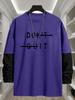 Men's Mixed Sleeve Long Sleeve Tee, Quick Dry Breathable Tops, Regular Fit for City Stroll Daily Errands Outdoor Leisure Wear