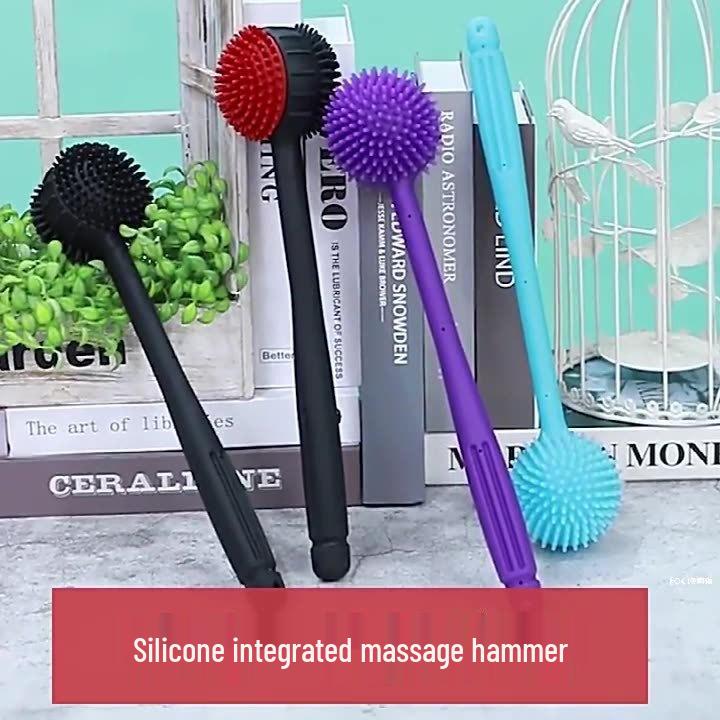 Silicone Meridian Massage Hammer - Double-Sided Patting Stick for Legs & Back