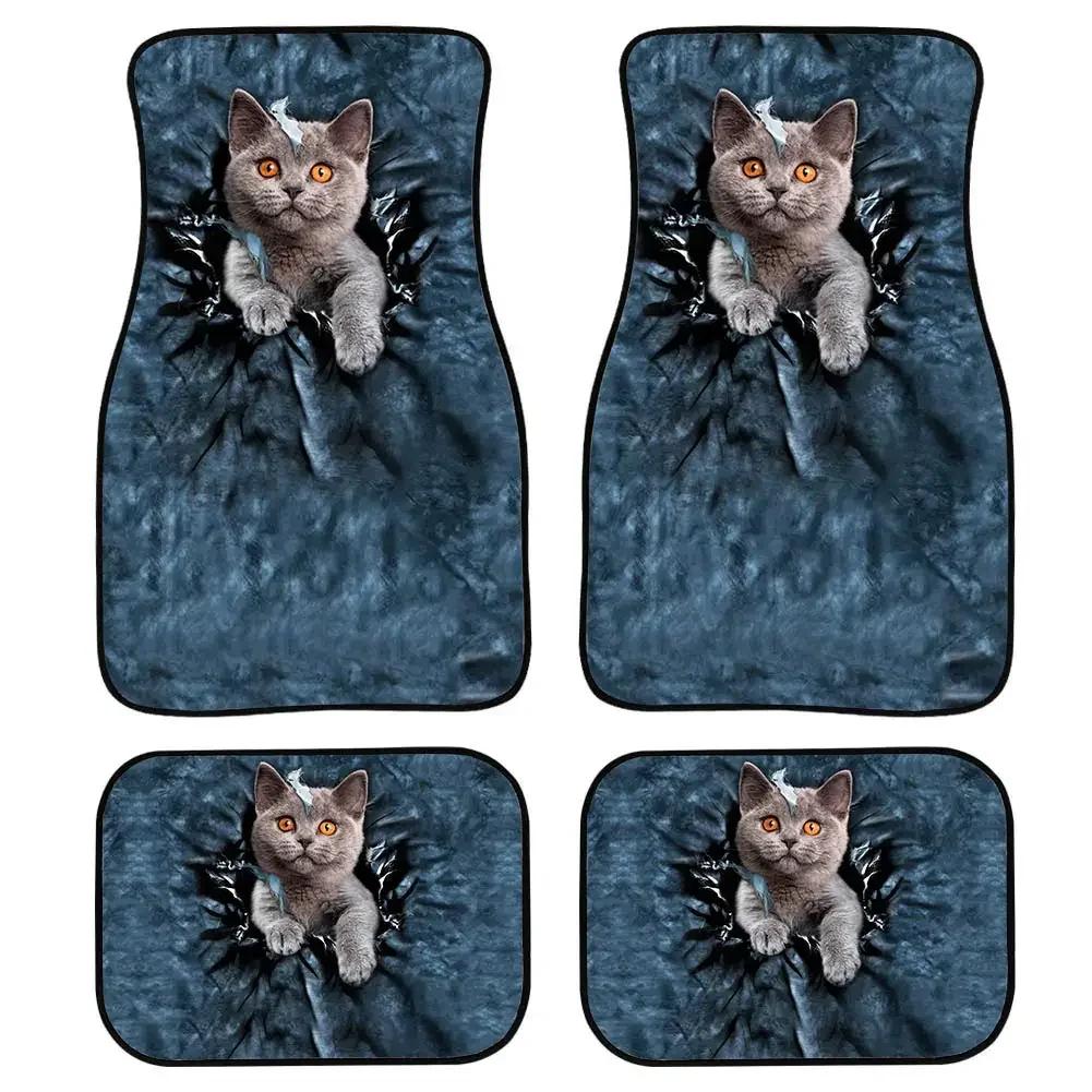 Pink Donuts Heavy Duty Rubber Floor Mats Set 4 PCS Car SUV Truck & Van-All Weather Protection Rugs
