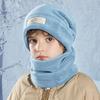 Soft Elastic Cap Scarf Set Solid Color Fleece Lining Compact Scarf All-match Korean Style Beanie Hat Boys