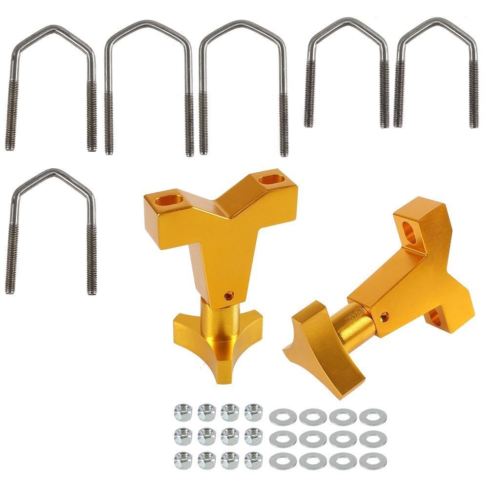 2Pcs Adjustable High Lift Jack Tube Mount Bracket Gasket 1-2.5" (Round/Square) For Jeep Wrangler JK TJ Roof Rack Front JA-1001