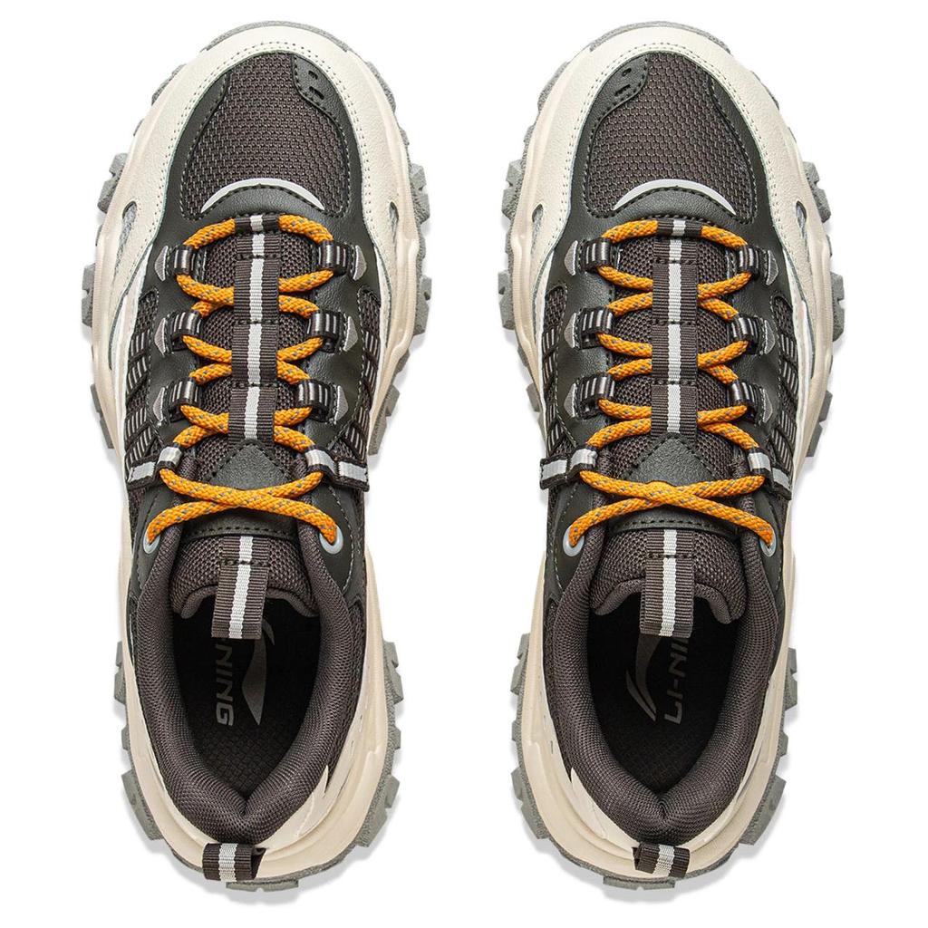 Li Ning Shan Xing Slip Resistant Abrasion Resistant Support Low Top Casual Shoes Men's Beige Gray AGCV247-2