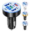 40W 8 Ports Car Charger Fast Charging Charger with Voltage Display Cigarette Lighter Plug Adapter Lightweight for Phone Tablet