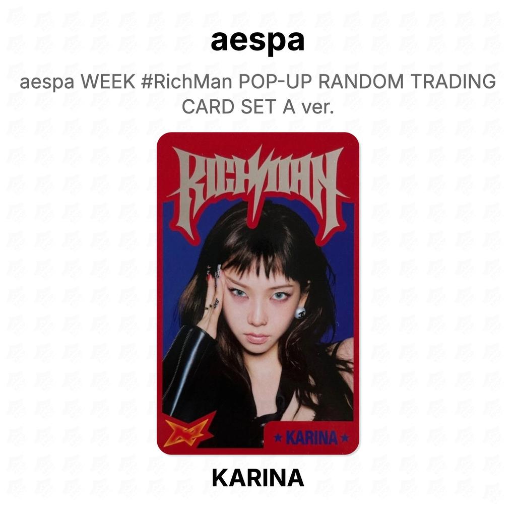 aespa WEEK #RichMan POP-UP RANDOM TRADING CARD SET A Ver. Official Photocard