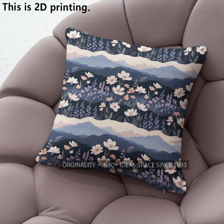 Vintage Floral Mountain Landscape Throw Pillow Covers Pattern Cushion Cover Suitable For Sofa Bedroom Car Pillow Cover