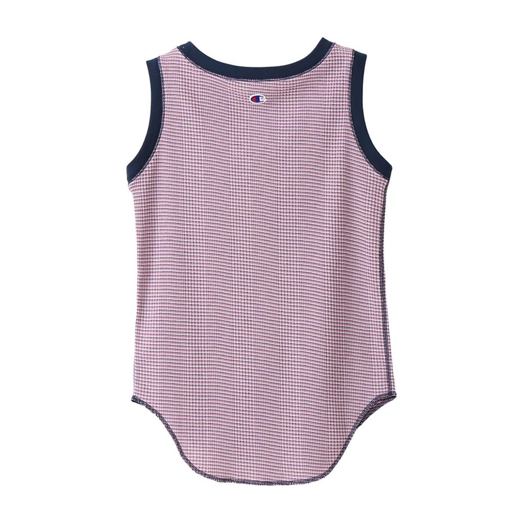 Tank Top Round Neck Sleeveless Border Shirt Casual Grayish Purple L [Champion] Women's CW-X326