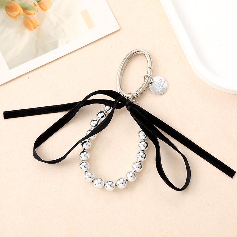 New Pearl Bow Beaded Pendant Phone Case Charm Wrist Strap Lanyard