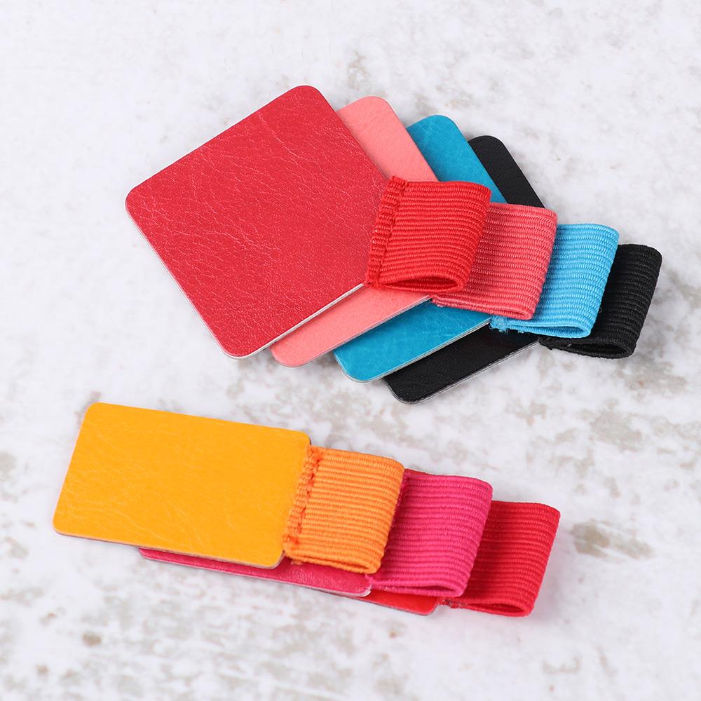 4Pcs/Collection Leather Pen Clips Self-adhesive Pen Holder Lightweight Multicolor Pencil Elastic Loop Office Stationery Notebook Accessory
