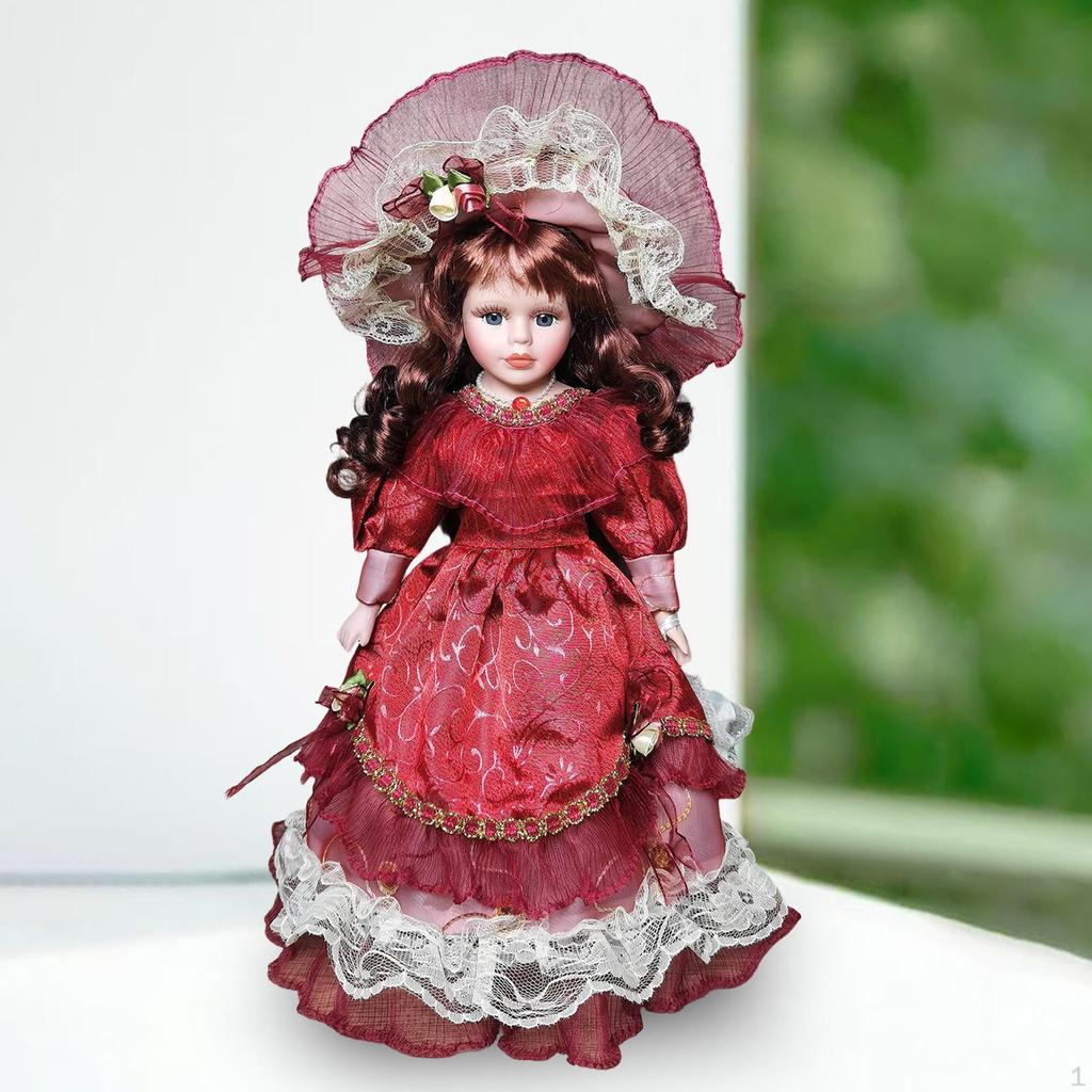 16.14 Inch Tall Porcelain Doll Collector's Figurine – Charming, Old-fashioned Ceramic