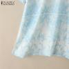 ZANZEA Women Summer Round Neck Casual Short Sleeve Blouse