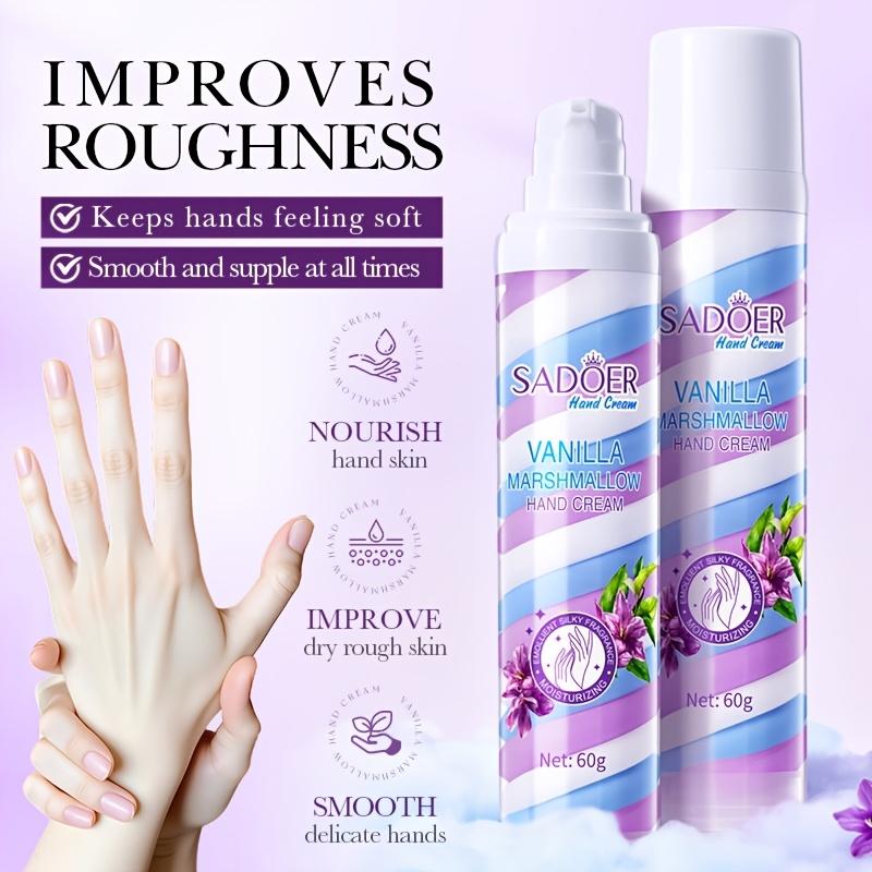 Reduces Hand Vanilla Marshmallow Cream Fine Lines Boosts Gloss Deeply Moisturizes Improves Dry Skin Leaves Hands Smooth Soft Radiant
