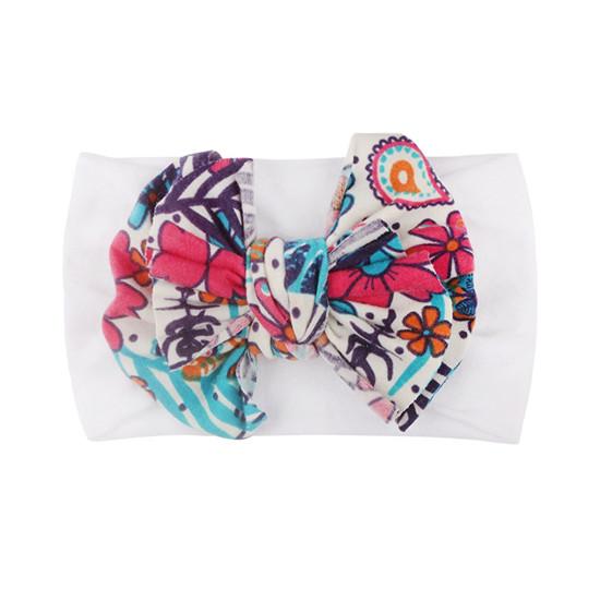 Fashion Floral Childrens Hair Accessories Headband Soft Wide-Brim Elastic Hairband Baby Headwear Comfortable