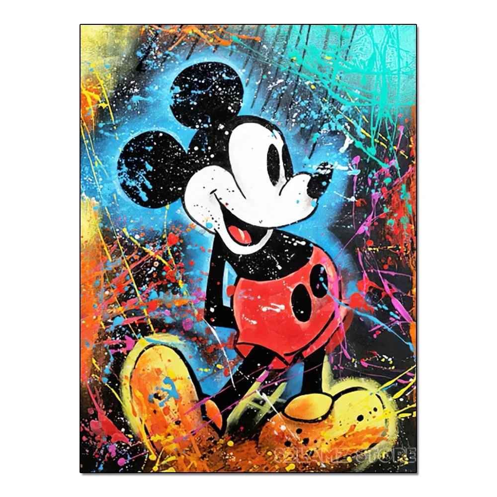 5D DIY Color Mickey Diamond Painting Kit Tidal Graffiti Cross Stitch Handmade Diamond Mosaic Embroidery Art Gift