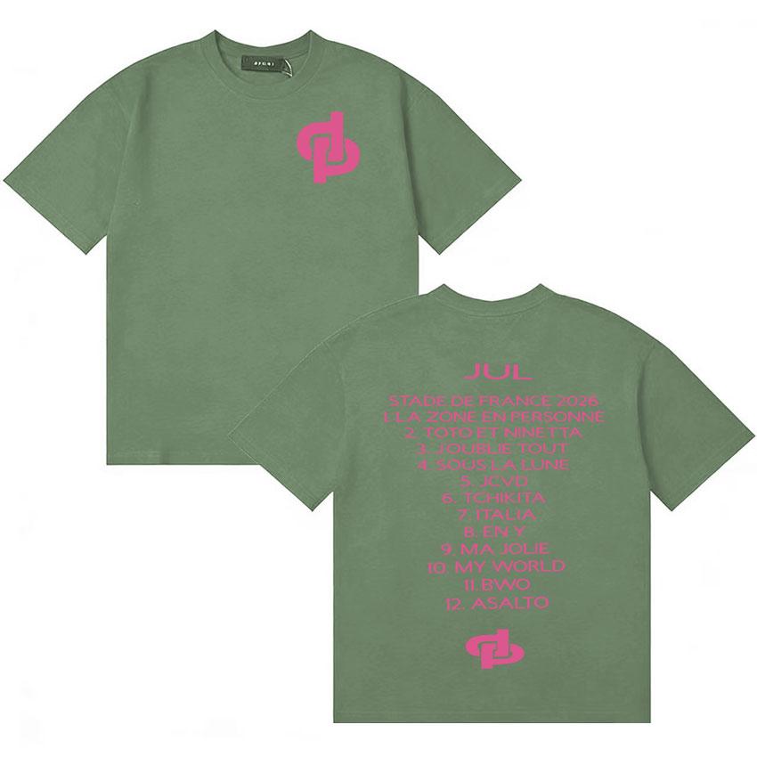 France Rapper Jul 2026 Tour Songs List Tshirts Unisex Women Summer Fashion Oversized Tshirt Cotton Shortsleeved Casual T Shirt