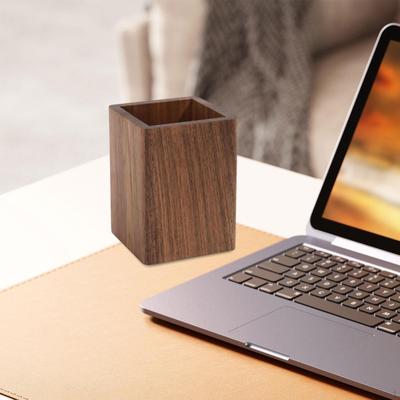 Wooden Pen Holder Desk Supplies Organizer Accessories Multi Purpose Makeup Brush Pencil