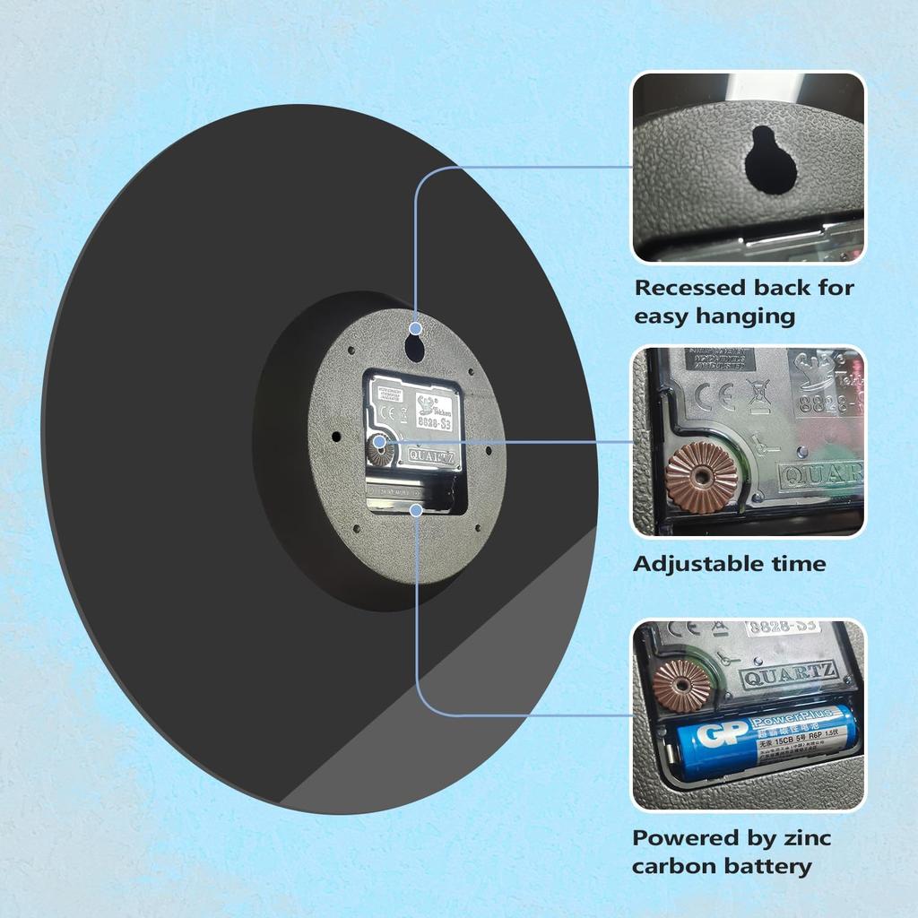 The Geeky Days Math Equations and Notations Mathematics Chalkboard Geek Battery Operated Wall Clock Silent Non-Ticking Quartz Clock Educational Gifts