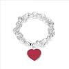 Classic Enamel Heart Bracelet for Women with Clasp Heart Pendant