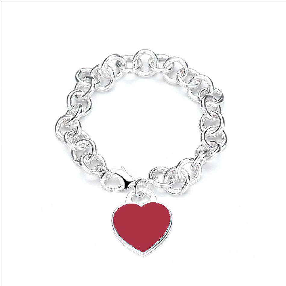 Classic Enamel Heart Bracelet for Women with Clasp Heart Pendant