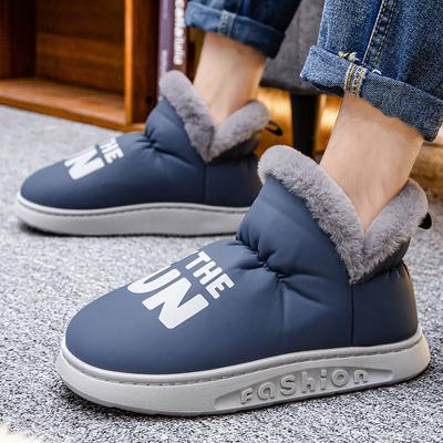 Paar Schneestiefel Neue Winter Plüsch Warme Absatzschuhe für Herren Rutschfeste Plateau Weiche Unisex Slipper Verschleißfest Herren Stiefeletten