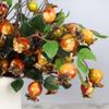 Group of 5 Artificial Rosehip Berries Glossy Finish Christmas Holly Alternative Floral Accessories Home Decor