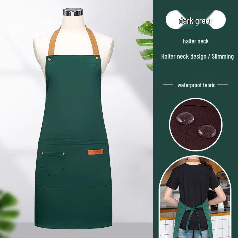 Custom Logo Waterproof Waist Apron for Milk Tea, Hot Pot, and Coffee Shop Staff