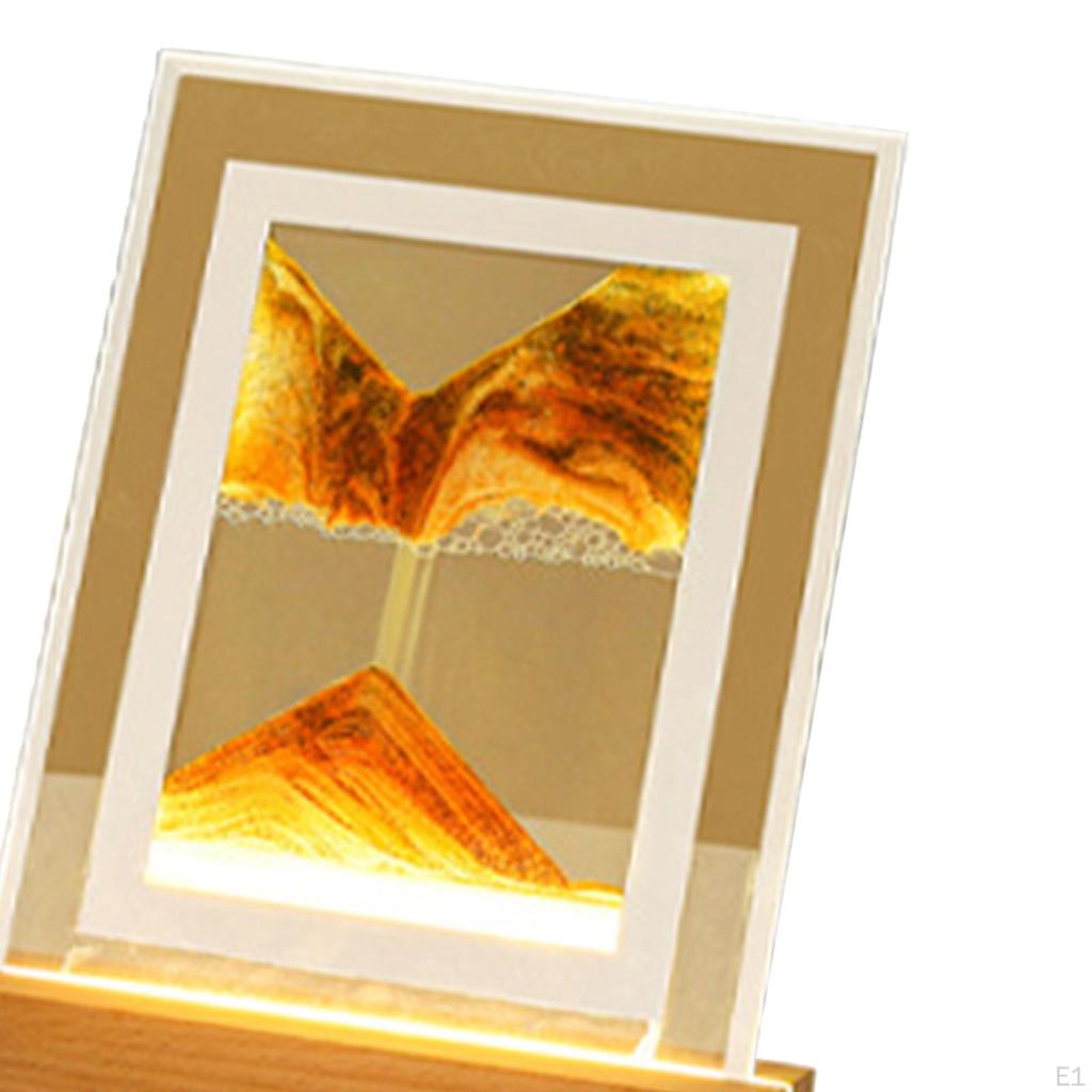 Art Picture, Night Light Landscape Glass for Tabletop Study Room Adults Desktop Decor