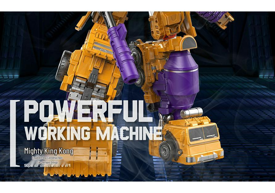 Hercules Kong Six-in-One Engineering Vehicle Toy Robot Model for Kids
