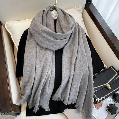 Winter Warm Solid Thick Cashmere Scarf for Women Large 70*200cm Pashmina Shawl Wraps Bufanda Female with Tassel Scarves