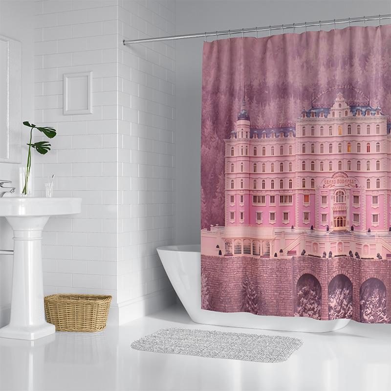 

Aertemisi The Grand Budapest Hotel Shower Curtain Set With Grommets And Hooks For Bathroom Decor W60H190(CM)-1 Pcs