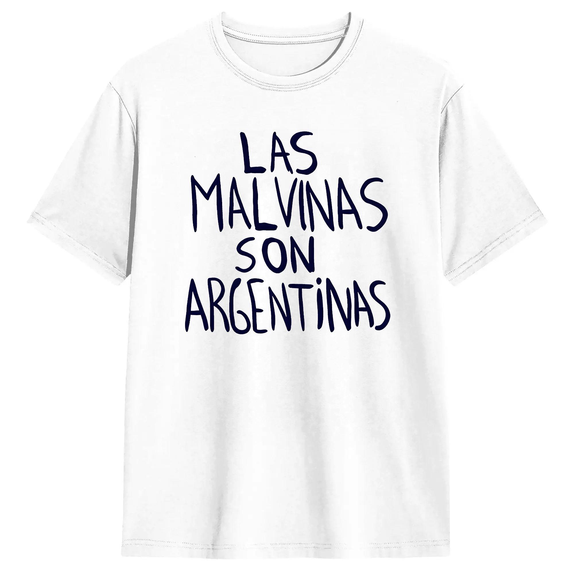 Las Malvinas Son Argentinas Argentinische Latino-Einwanderer T-Shirts Herren Baumwolle Neuheit T-Shirts Rundhals-T-Shirts Kurzarm-T-Shirts M white