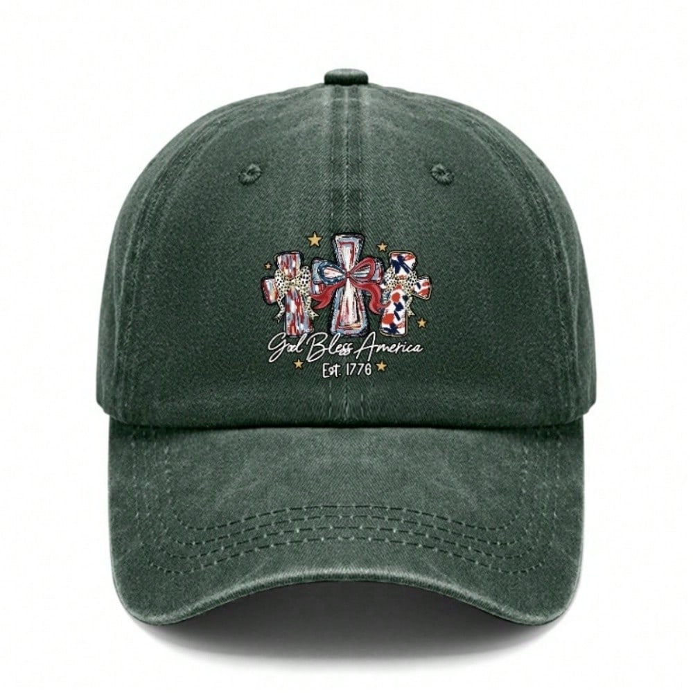 USA Patriotic Baseball Cap - Washed & Distressed Style, Adjustable Fit, Curved Brim For Outdoor Activities & Daily Wear, Unisex Vintage