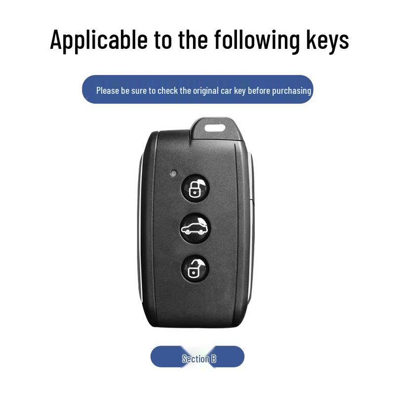 Southeast V3 Lingyue Car Key Cover: Metal Shell & Leather Lanyard - Luxury Car Accessory for Men
