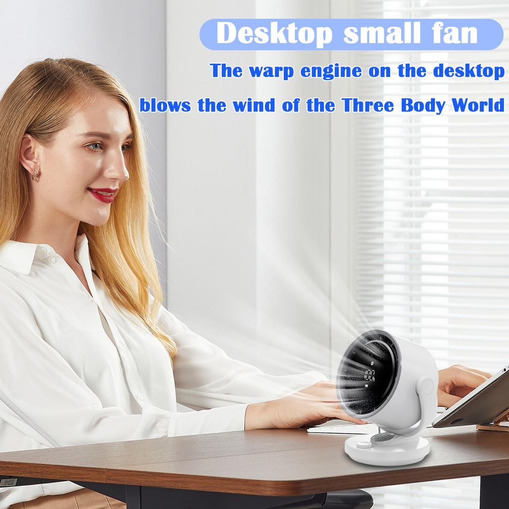 High Speed 100 Gear Shaking Silent USB Charging Small Turbine Desktop Small Fan
