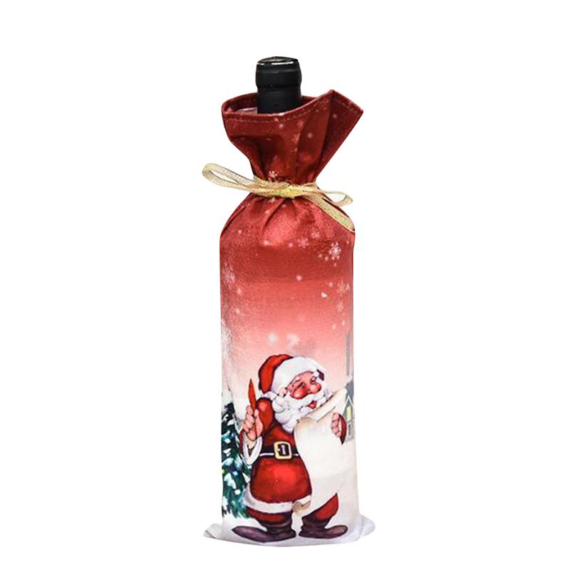 Wine Bottle Dust Cover New Year Santa Claus Elk Snowman Champagne Bottles Covering Christmas Decorations Home Dinner Supplies