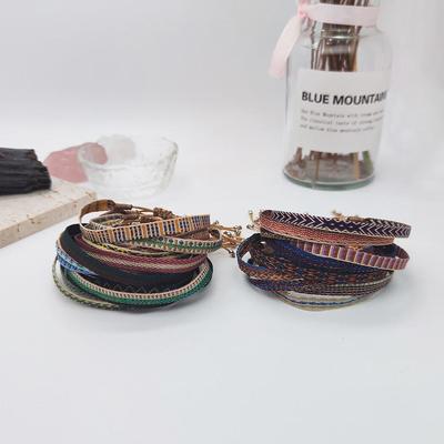 Kolumbianisches Ethnisches Handgefertigtes Gewebtes Muster Armband - Retro-Stil für Mädchen
