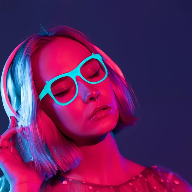 Fluorescent Glasses Frame for Nightclub Light Up Party Glasses Unisex Frame for Halloween Dance Show Props Party Eyewear