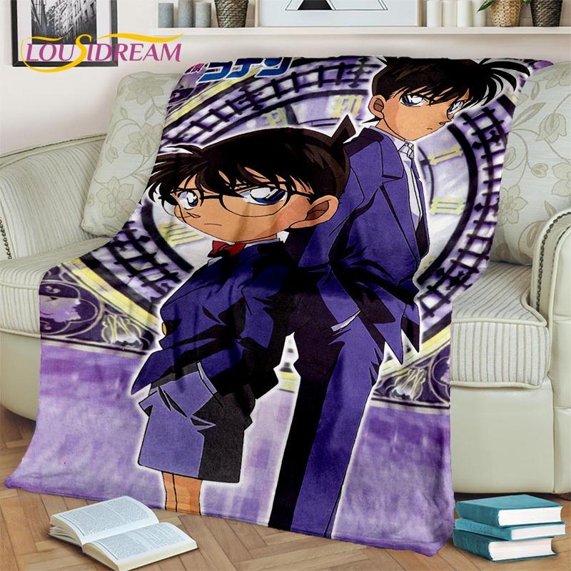 Kreskówka HD Detektyw Conan Anime Koc 3D, Miękki koc do rzucania na dom, sypialnię, łóżko, sofę, na piknik, w podróży, do biura, koc okrywowy dla dzieci